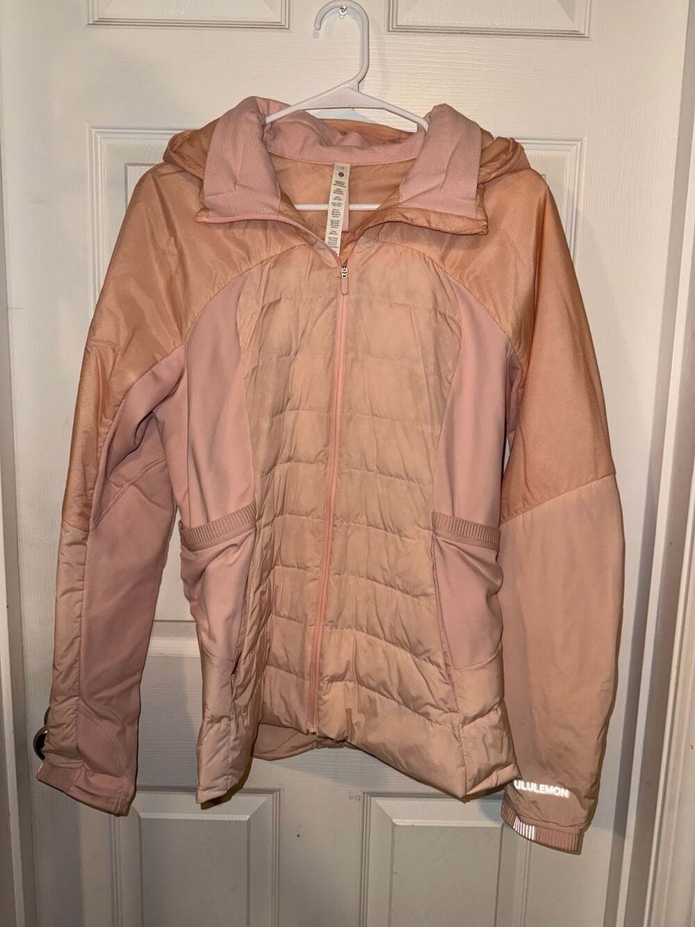 Lululemon Down For It All Jacket in Porcelain Pink Size 12